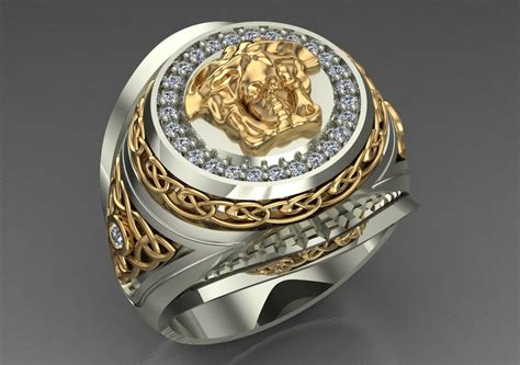 versace silver ring men|versace men's rings for sale.